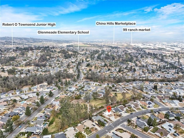 aerial view featuring a residential view