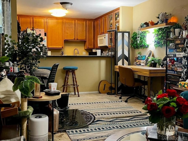 kitchen with sink and white appliances