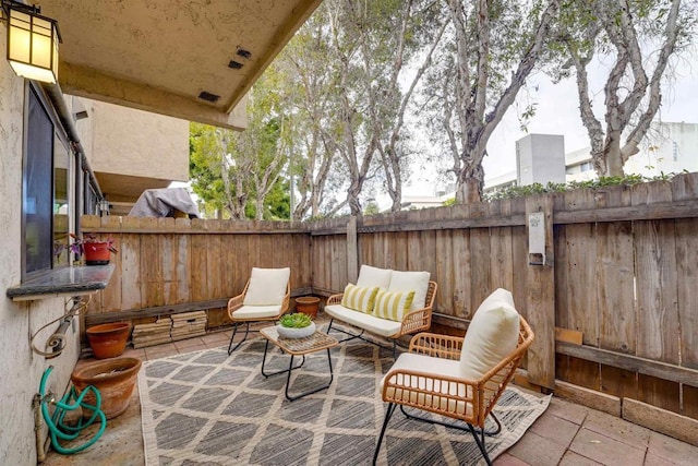 view of patio with an outdoor hangout area