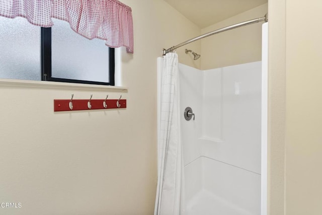 bathroom featuring walk in shower