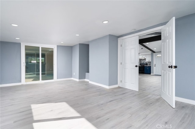 unfurnished room featuring light wood-type flooring