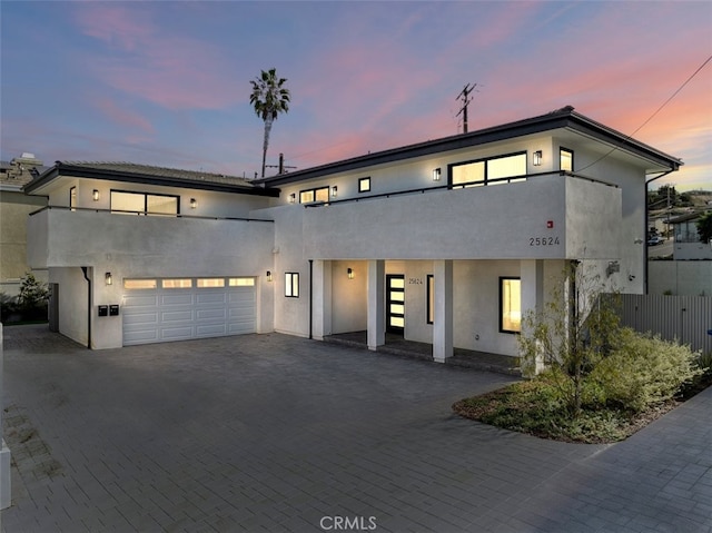 contemporary house featuring a garage