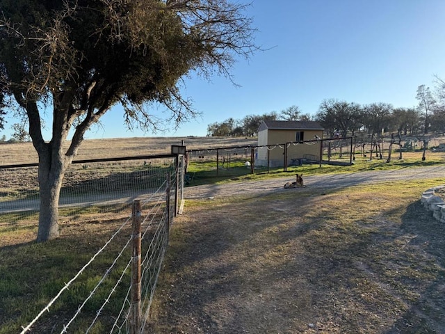 exterior space featuring a rural view