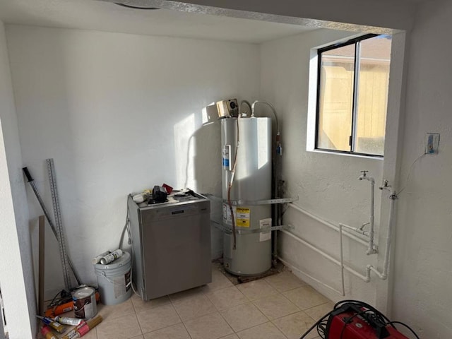 utility room with secured water heater