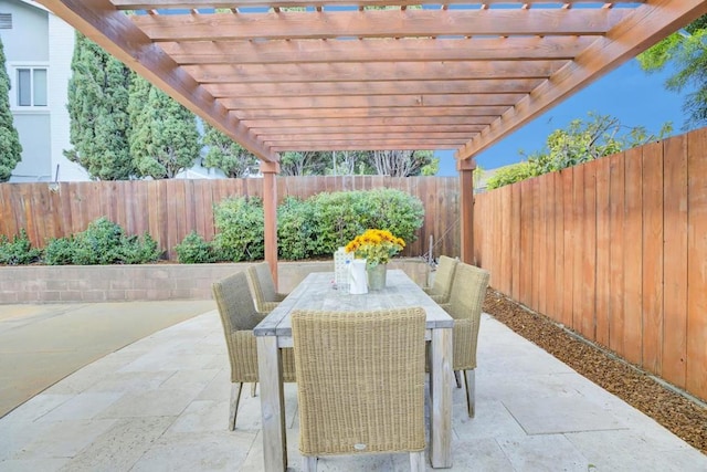 view of patio with a pergola