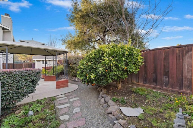 view of yard featuring a gazebo