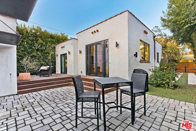 view of patio featuring a deck