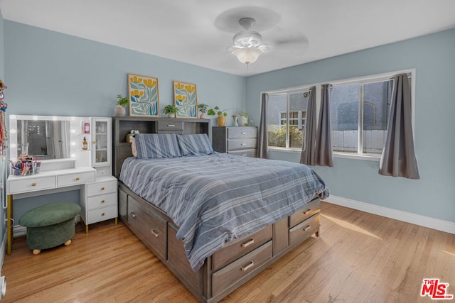 bedroom featuring light hardwood / wood-style floors