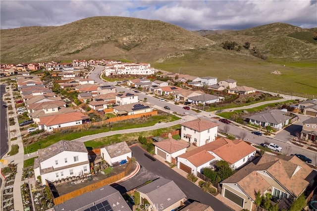 aerial view with a mountain view