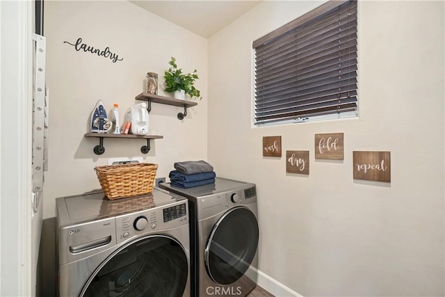 laundry area featuring washer and clothes dryer