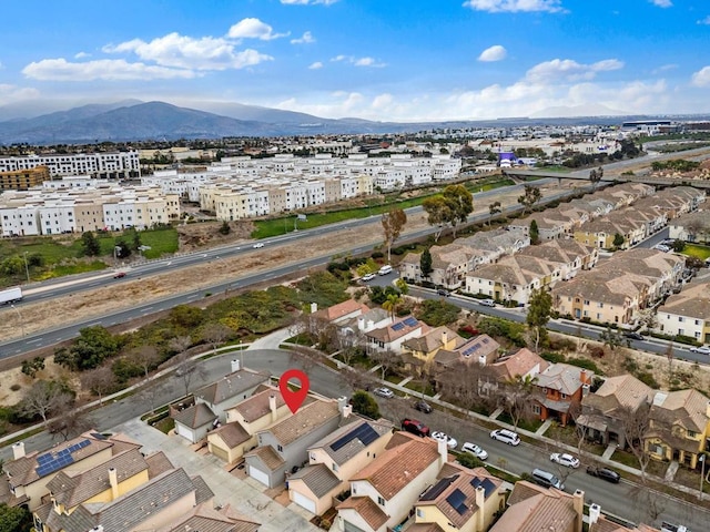 aerial view with a mountain view