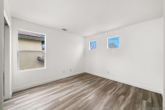 empty room featuring light hardwood / wood-style flooring