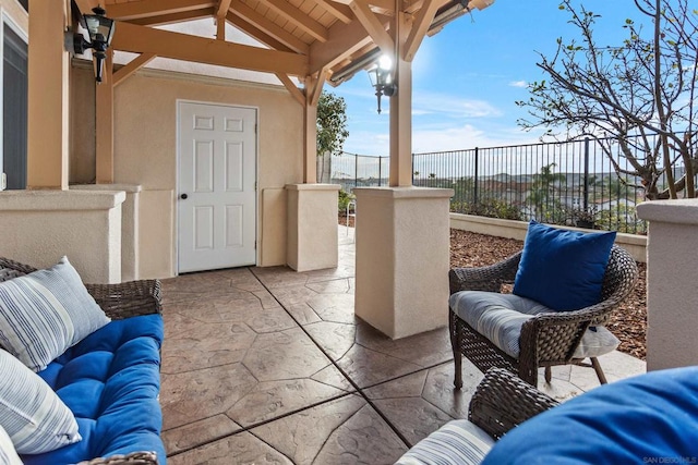 view of patio / terrace with a gazebo