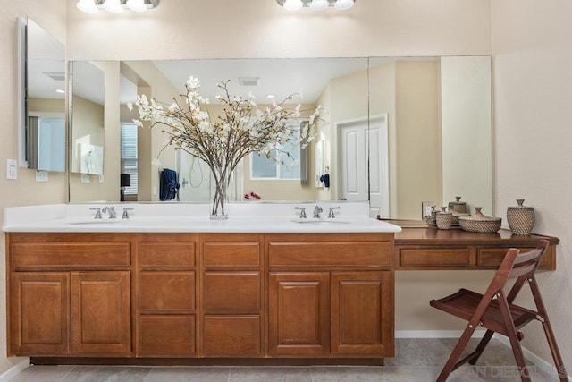 bathroom featuring vanity and tile patterned floors