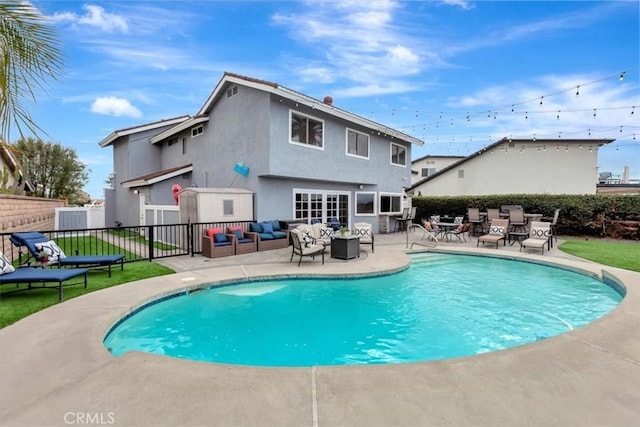26481 Montebello Pl, Mission Viejo, CA 92691 - view of pool featuring a fenced in pool, a patio area, fence, and an outdoor hangout area