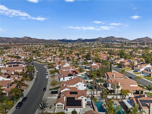 aerial view with a mountain view