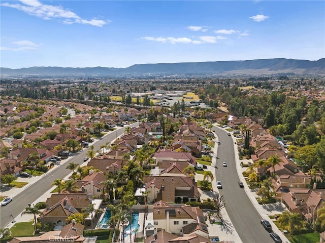 drone / aerial view with a mountain view