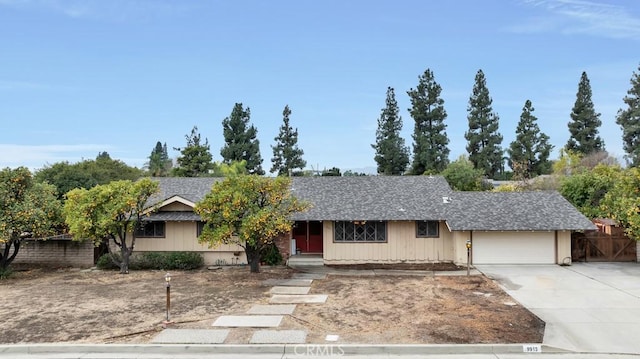 ranch-style home with a garage