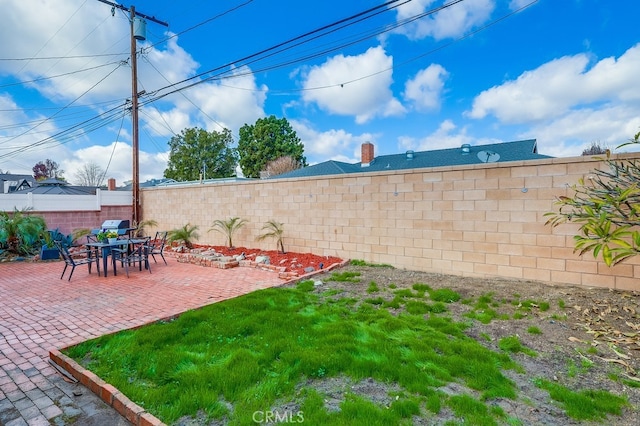 view of yard featuring a patio