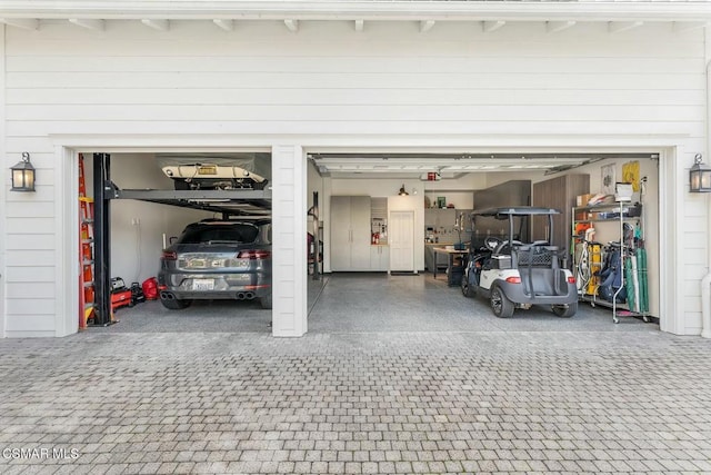 view of garage