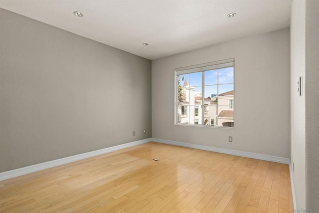 empty room featuring light wood-type flooring