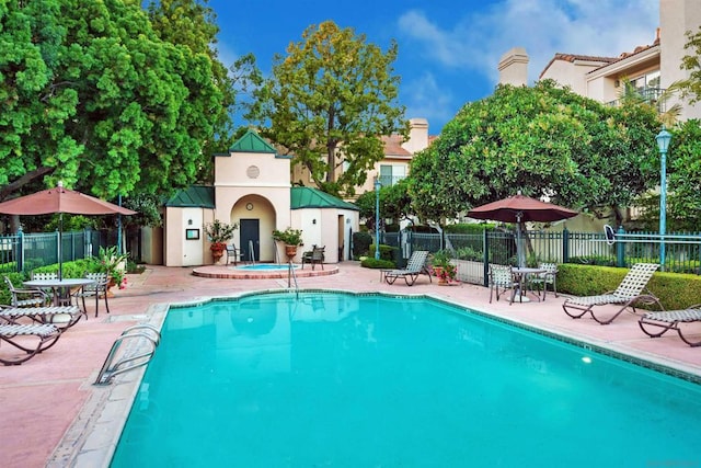 view of pool with a patio area