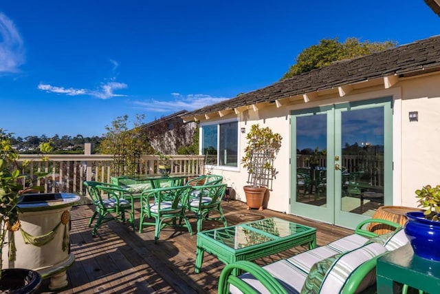 deck featuring french doors