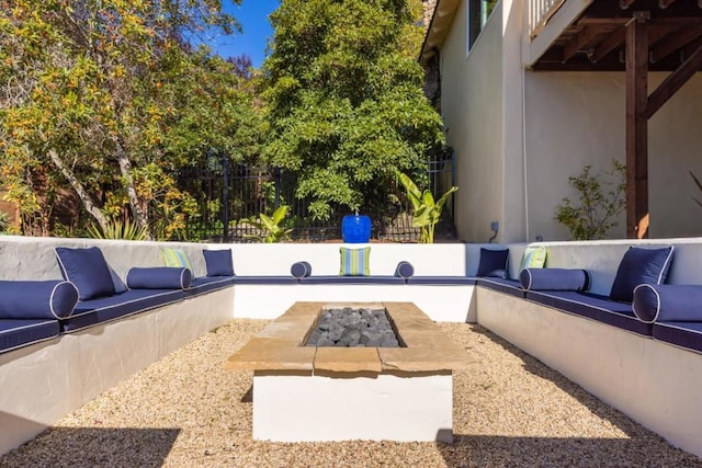 view of patio with an outdoor living space