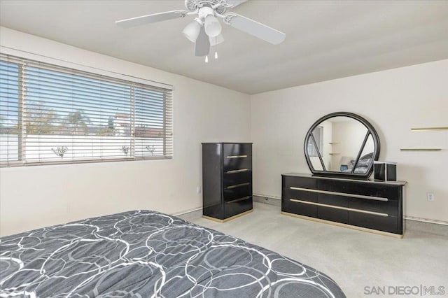 bedroom featuring ceiling fan