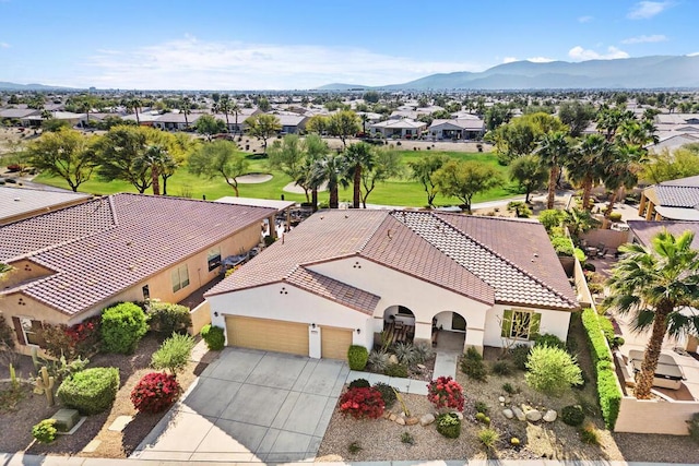 aerial view featuring a mountain view