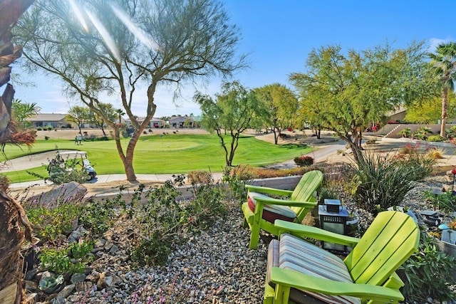 view of home's community with a lawn