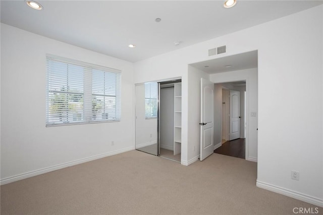 12449 Kling St Unit Ph2, Studio City, CA 91604 - unfurnished bedroom with light colored carpet, recessed lighting, baseboards, and a closet