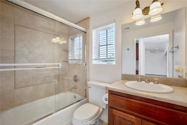 12449 Kling St Unit Ph2, Studio City, CA 91604 - bathroom with toilet, bath / shower combo with glass door, and vanity