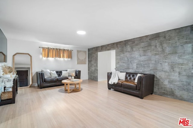 living room featuring light hardwood / wood-style flooring