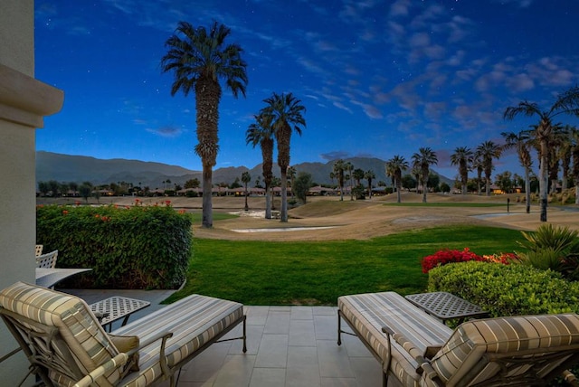 exterior space with a mountain view