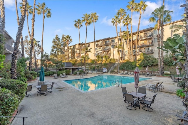 view of pool with a patio