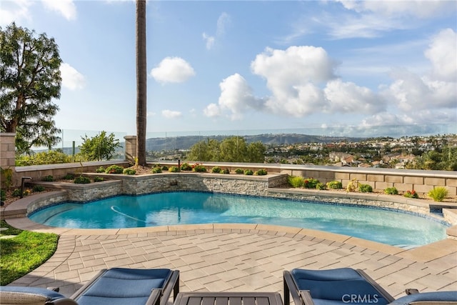 view of swimming pool featuring a patio