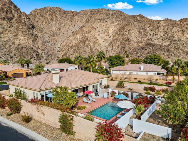 exterior space with a mountain view