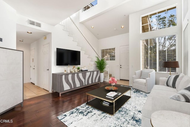 living room featuring wood-type flooring