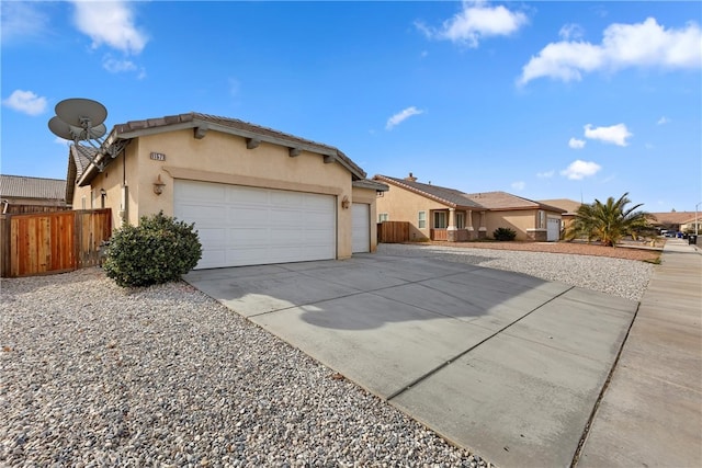 single story home with a garage