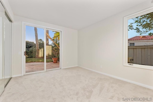 view of carpeted spare room