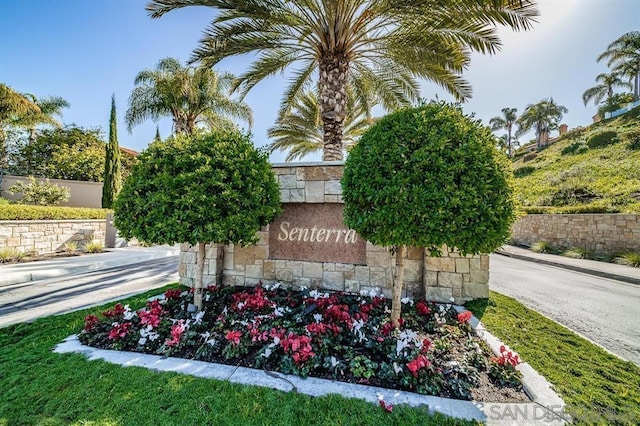 view of community sign