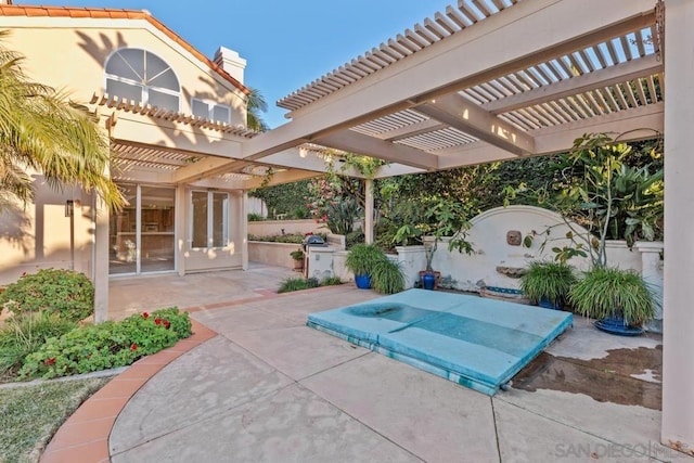 view of patio with a pergola