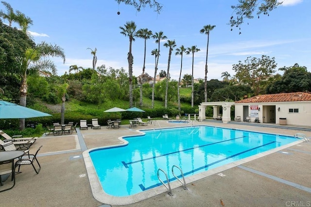 view of pool with a patio area