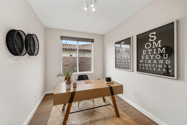 office featuring hardwood / wood-style floors