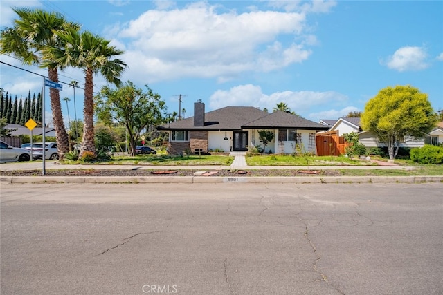 view of single story home