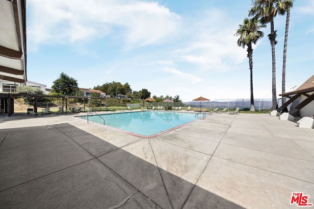 view of pool with a patio