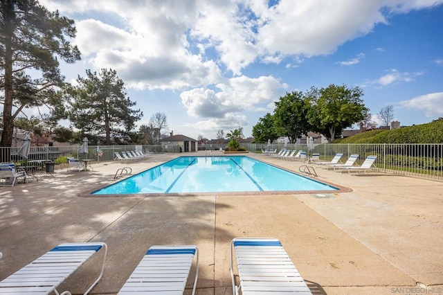 view of pool featuring a patio area