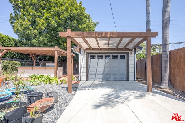 view of garage