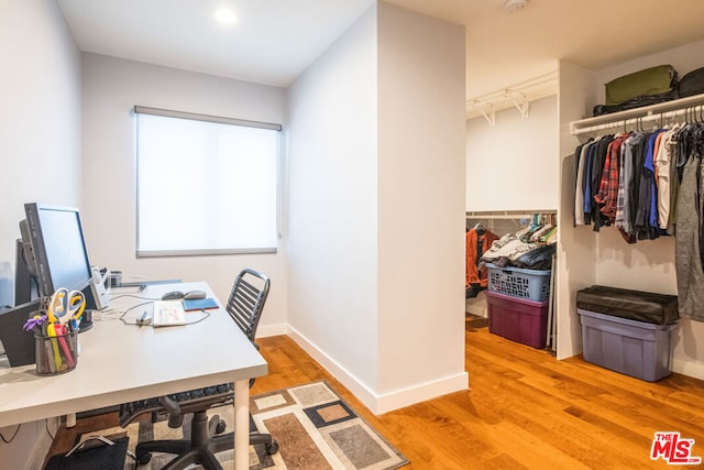 office featuring light hardwood / wood-style flooring